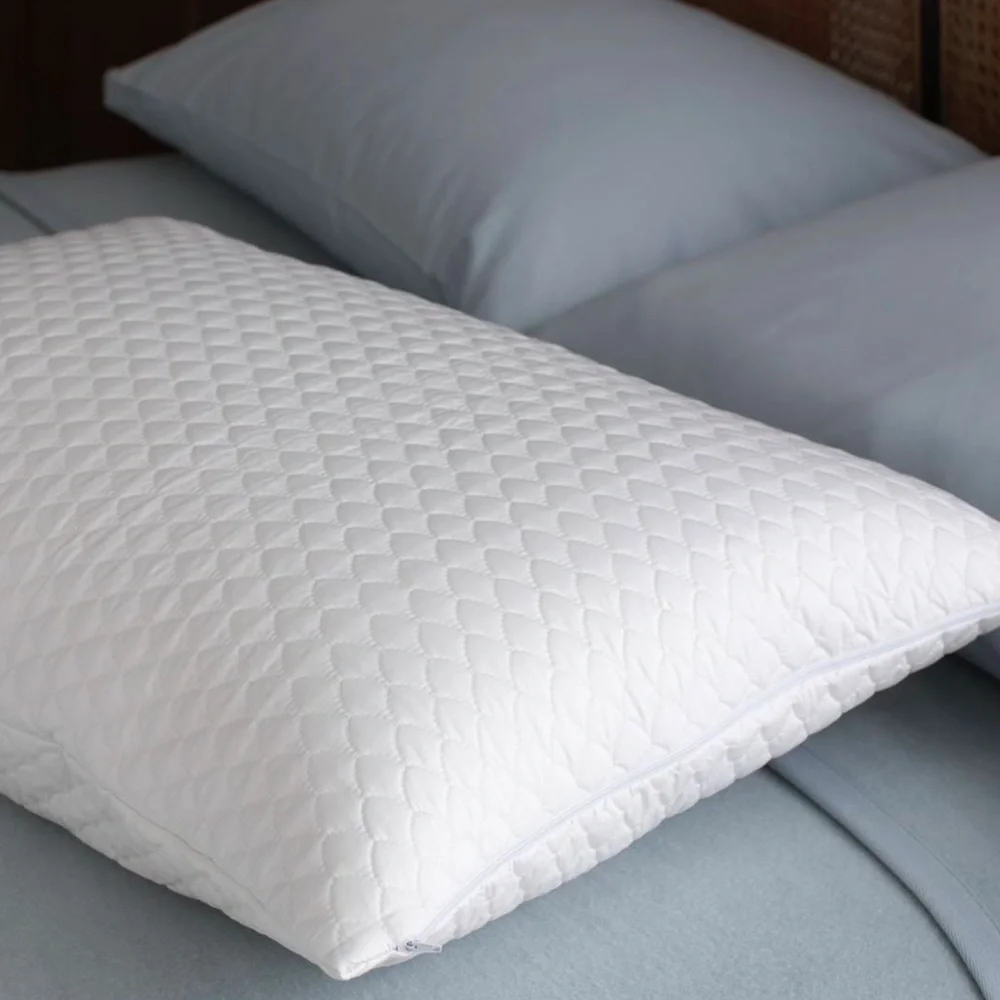 *NWT Quilted Satin Light Blue Pillow Protector